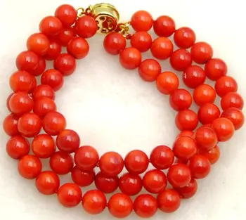 SALE 6-7mm red Round natural High quality coral 7.5" 3 Strands bracelet-bra199 Wholesale/retail Free shipping
SALE 6-7mm red Round natural High quality coral 7.5" 3 Strands bracelet-bra199 Wholesale/retail Free shipping