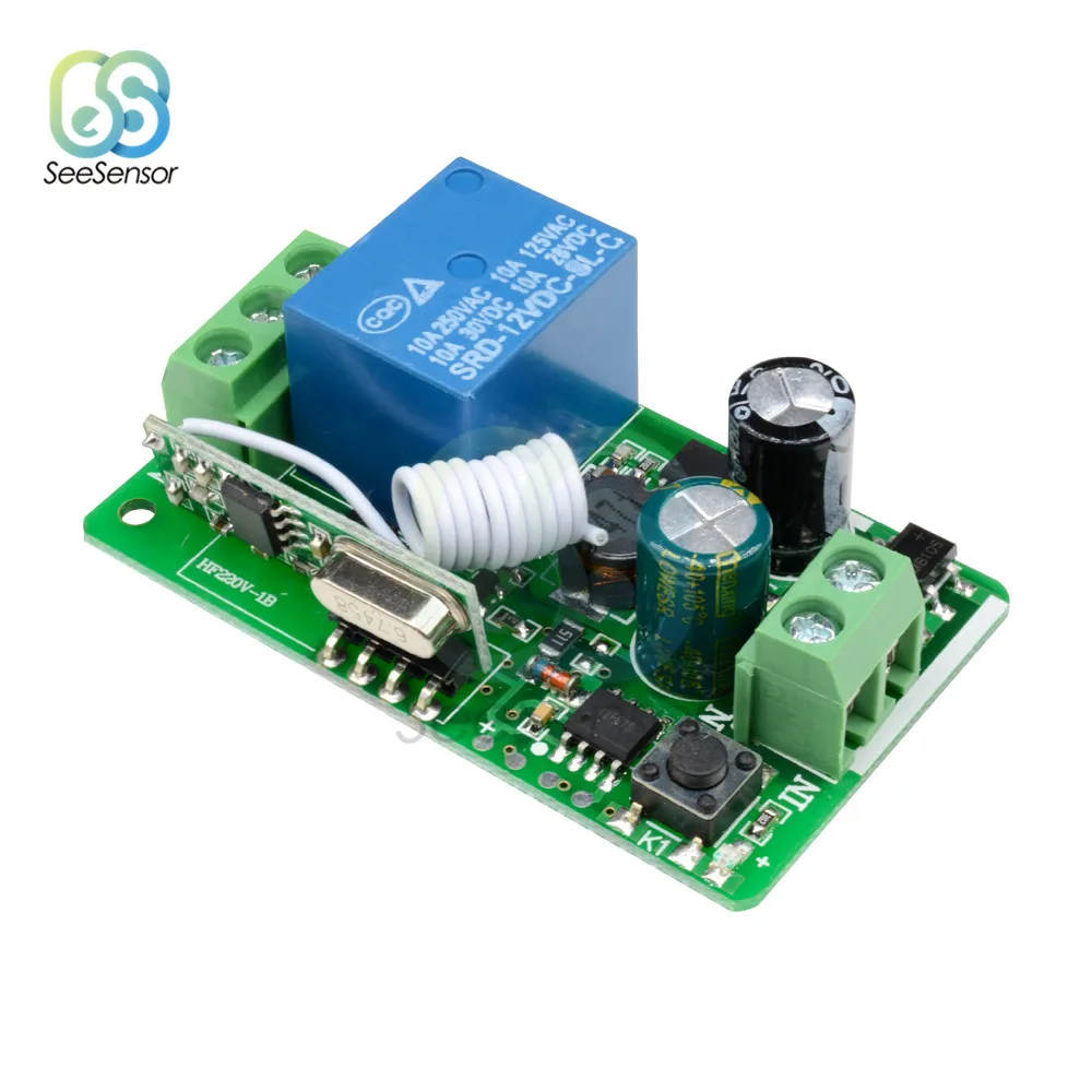 DC 220V Wireless Relay Module 10A 1 Channel 433MHz Wireless RF Remote Transmitter Receiver Relay Switch Module Board
DC 220V Wireless Relay Module 10A 1 Channel 433MHz Wireless RF Remote Transmitter Receiver Relay Switch Module Board
