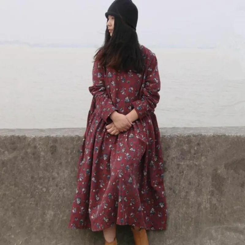 2019 Spring women long sleeve print dress plus size 4xl 5xl 6xl long vintage dress,Print Flower Round Neck Cotton linen dress
2019 Spring women long sleeve print dress plus size 4xl 5xl 6xl long vintage dress,Print Flower Round Neck Cotton linen dress