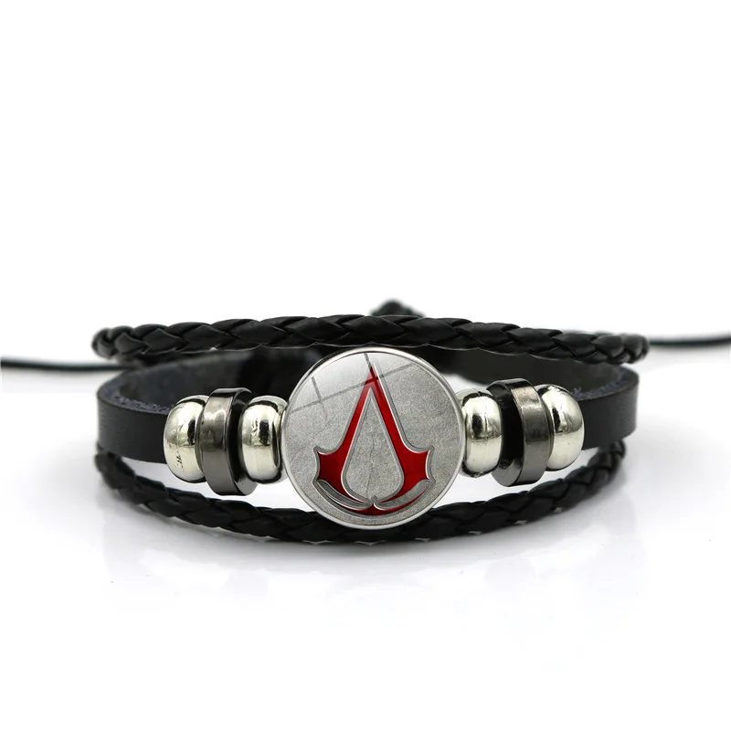 Assassins Creed bracelet Metal badges weaving leather Bracelet Time Gem Glass Bangle Accessories for men and women
Assassins Creed bracelet Metal badges weaving leather Bracelet Time Gem Glass Bangle Accessories for men and women