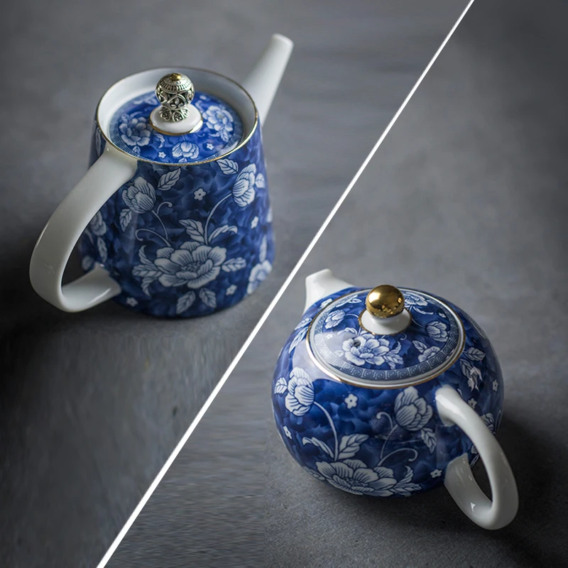 China Jingdezhen blue and white porcelain Kung Fu tea pot teapot antique ceramic handmade teaware kettle service gift | Дом и сад