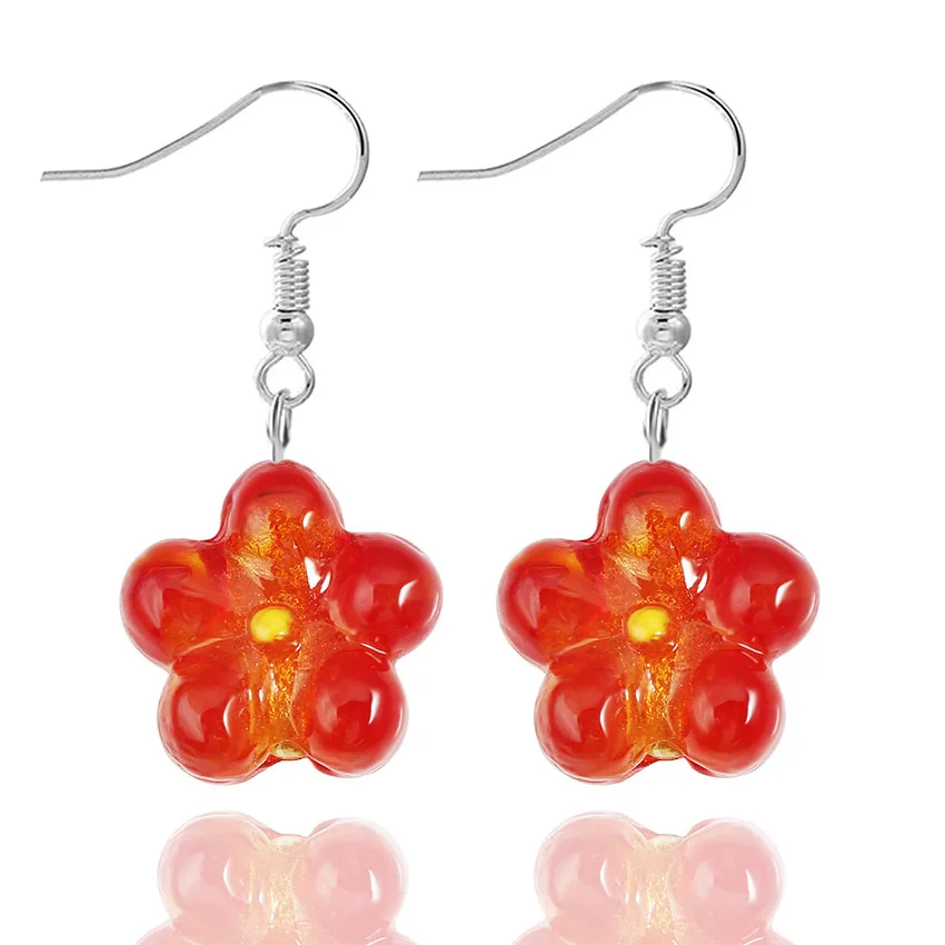 Qianbei promot Handmade Women's Romantic Elegant Classic Dangle Flower Murano Glass Earrings HOT
Qianbei promot Handmade Women's Romantic Elegant Classic Dangle Flower Murano Glass Earrings HOT