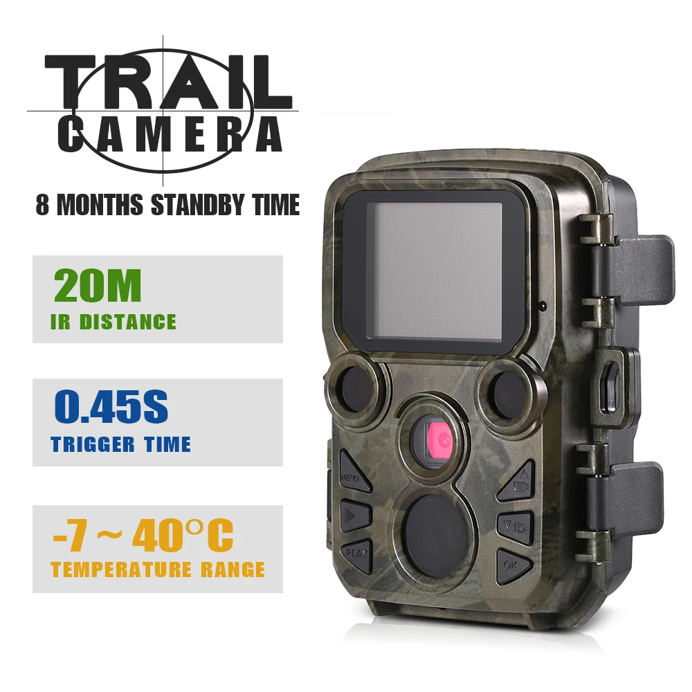 IP66 Hunting Camera Game Camera 12MP 1080P Mini Trail Outdoor Wildlife Scouting Camera with PIR Sensor 0.45s Super Fast Trigger (6)