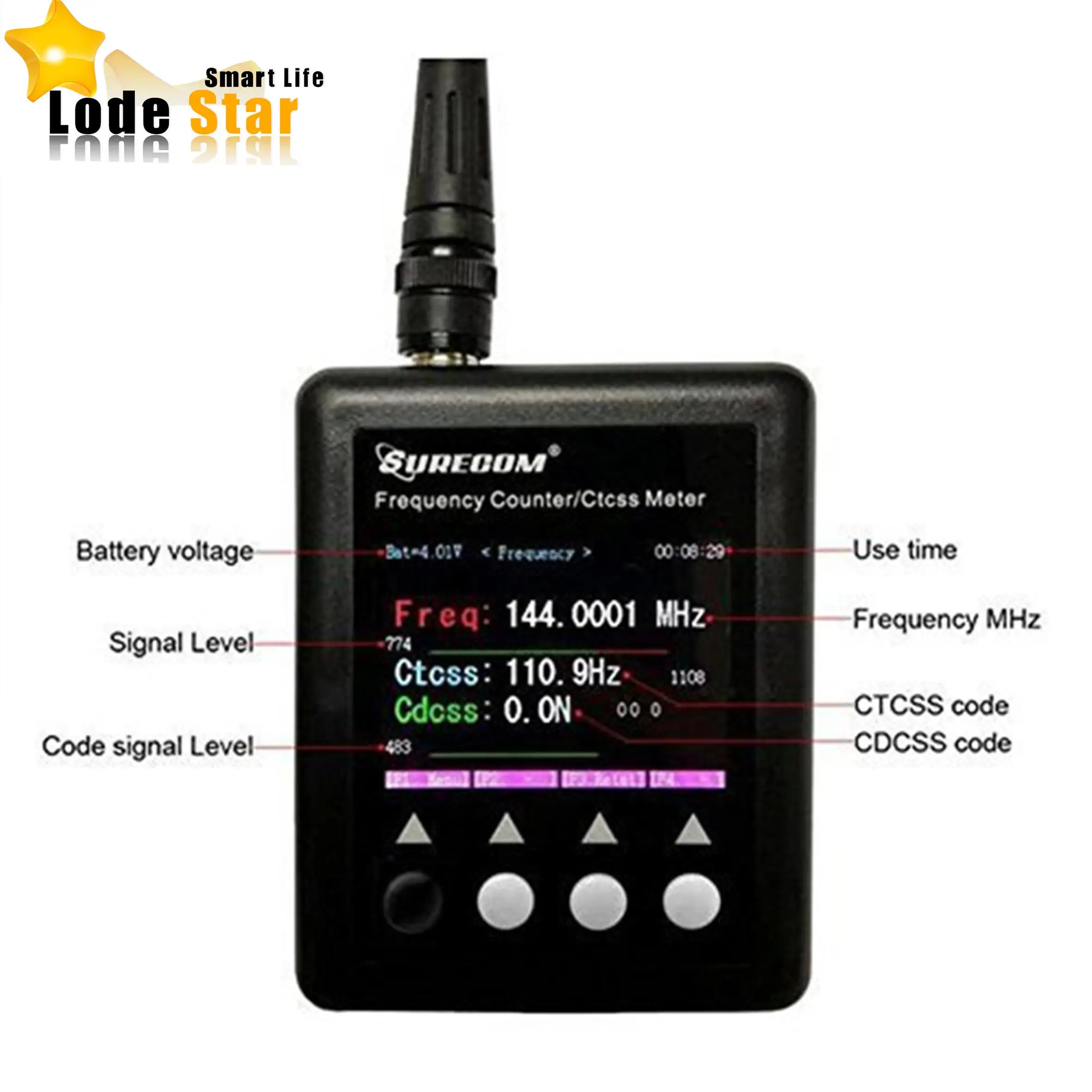 New SURECOM SF401 plus Frequency meter Radio Frequency Counter 27Mhz-3000Mhz Portable Frequency meter SF-401 CTCCSS/DCS Decoder
New SURECOM SF401 plus Frequency meter Radio Frequency Counter 27Mhz-3000Mhz Portable Frequency meter SF-401 CTCCSS/DCS Decoder