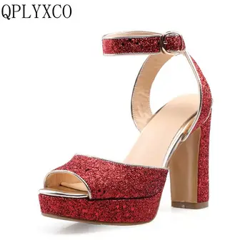 QPLYXCO 2017 New Big Small Size 32-46 Summer Style Sandals fashion Elegant Lady High Heel(10CM) wedding Party quality shoes 2091
QPLYXCO 2017 New Big Small Size 32-46 Summer Style Sandals fashion Elegant Lady High Heel(10CM) wedding Party quality shoes 2091