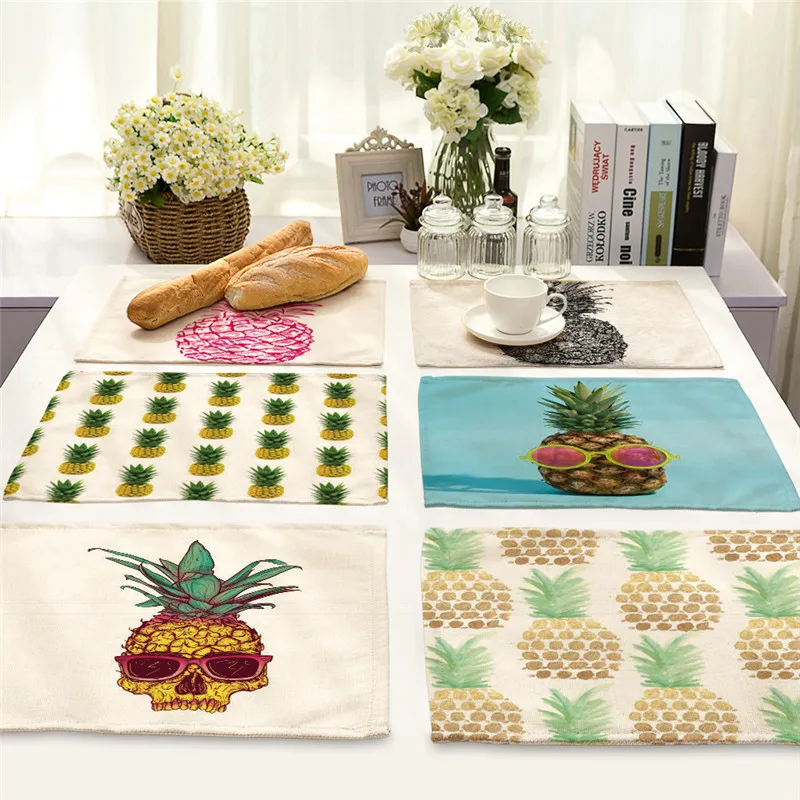 1Pcs Pineapple Pattern Kitchen Placemat Dining Table Mat Drink Coaster Cotton Linen Pad Dish Cup Mats 42*32cm Home Decor PM0003
1Pcs Pineapple Pattern Kitchen Placemat Dining Table Mat Drink Coaster Cotton Linen Pad Dish Cup Mats 42*32cm Home Decor PM0003