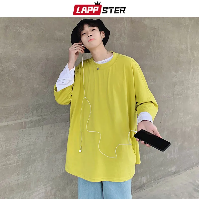LAPPSTER Men Harajuku Solid Tshirt 2019 Summer Mens Oversized Streetwear T Shirt Male Hip Hop Fashions Colorful Yellow T-Shirts
LAPPSTER Men Harajuku Solid Tshirt 2019 Summer Mens Oversized Streetwear T Shirt Male Hip Hop Fashions Colorful Yellow T-Shirts