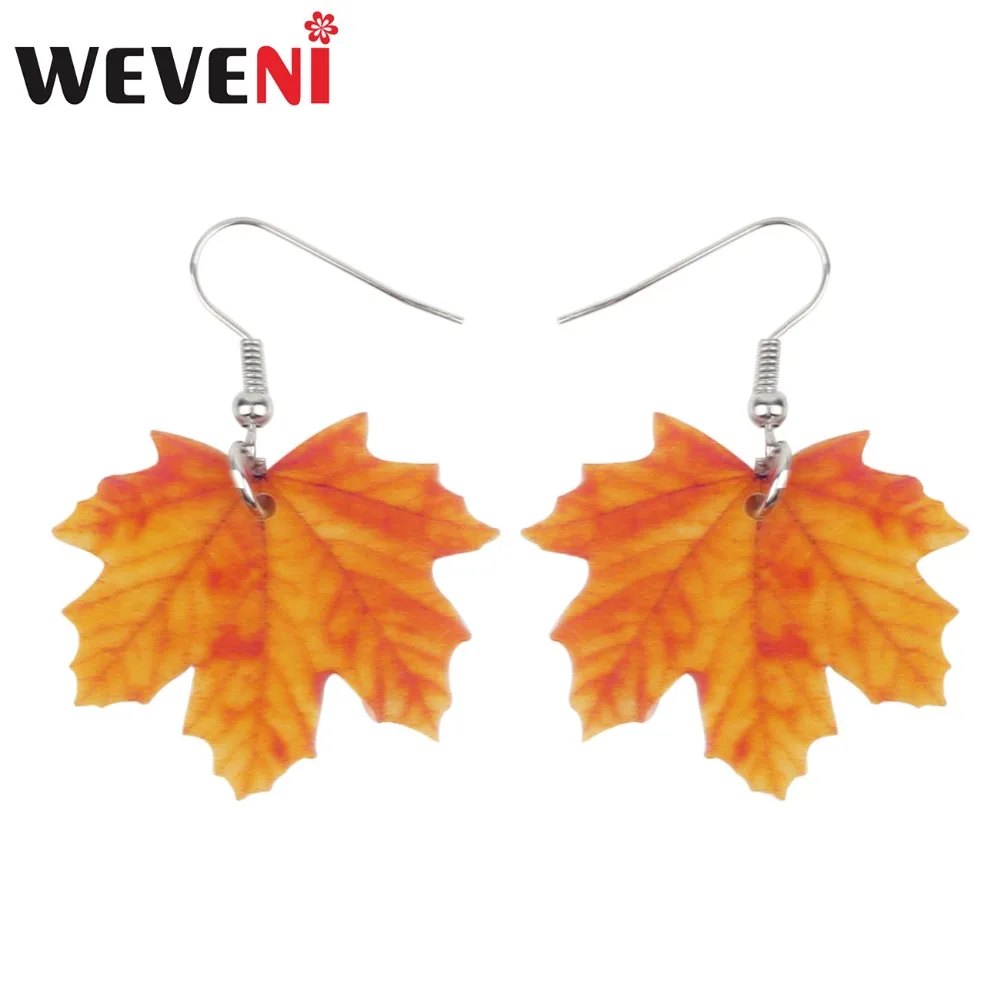 WEVENI Acrylic Novelty Maple Leaf Earrings Big Long Dangle Drop Fashion Season Plant Jewelry For Women Girls Ladies Accessories
WEVENI Acrylic Novelty Maple Leaf Earrings Big Long Dangle Drop Fashion Season Plant Jewelry For Women Girls Ladies Accessories