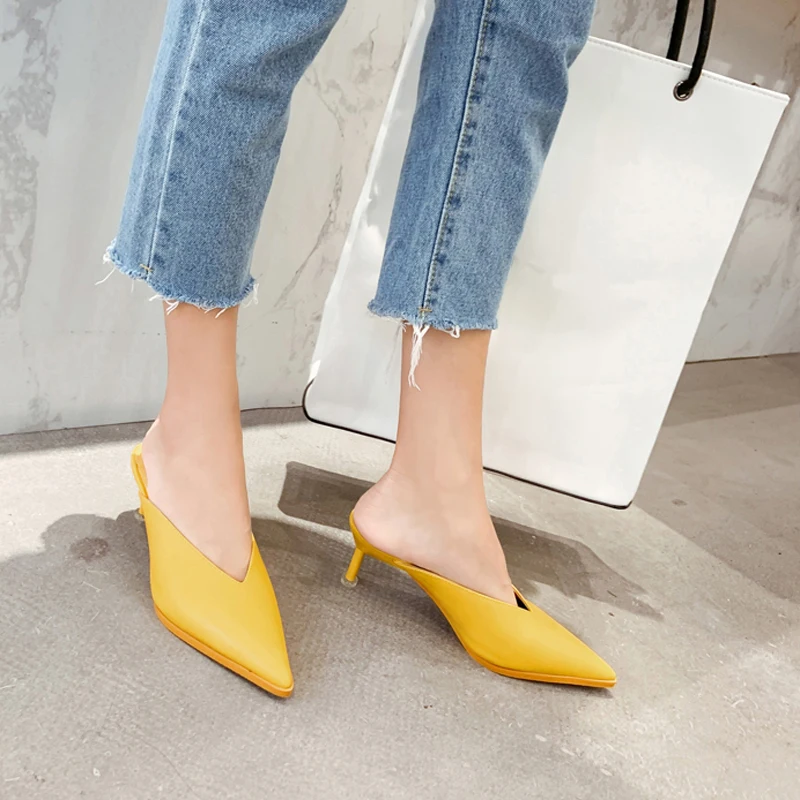 Womens Shoes Heels Yellow Ladies Slippers And Sandals 6cm High Heel Slipper Casual Pointed Toe Low Heels Fashion Black Heels
Womens Shoes Heels Yellow Ladies Slippers And Sandals 6cm High Heel Slipper Casual Pointed Toe Low Heels Fashion Black Heels
