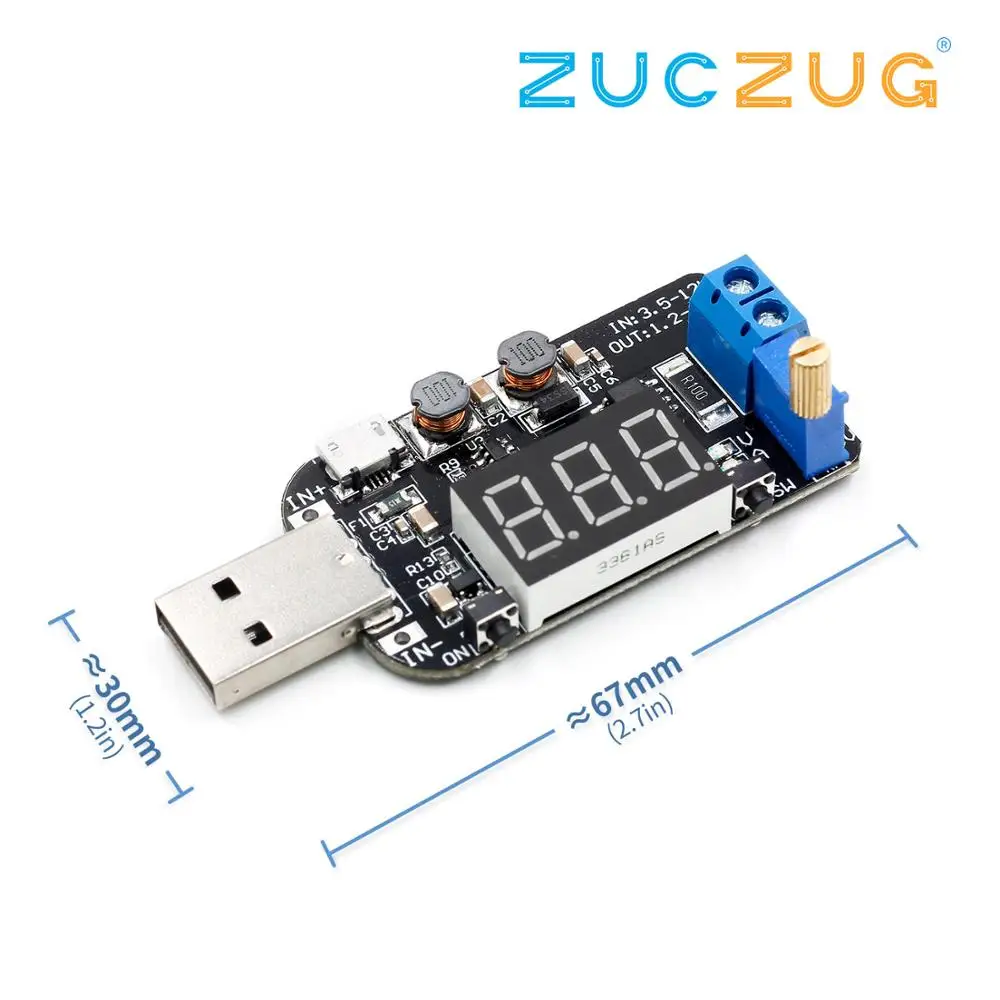 With Current USB Micro USB 5V to 3.3V 9V 12V 18V 24V Adjustable Buck-Boost Power Supply Voltage Regulator Module LED Display
With Current USB Micro USB 5V to 3.3V 9V 12V 18V 24V Adjustable Buck-Boost Power Supply Voltage Regulator Module LED Display