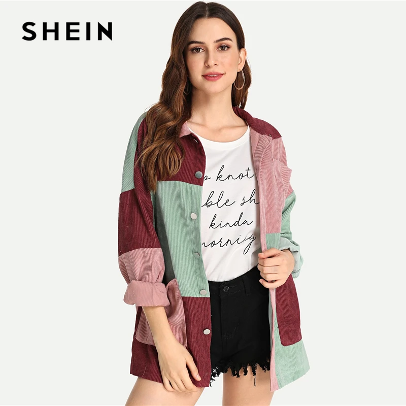 SHEIN Multicolor Elegant Modern Lady Cut and Sew Pocket Front Buttoned Coat 2018 Autumn Weekend Casual Women Coat And Outerwear
SHEIN Multicolor Elegant Modern Lady Cut and Sew Pocket Front Buttoned Coat 2018 Autumn Weekend Casual Women Coat And Outerwear