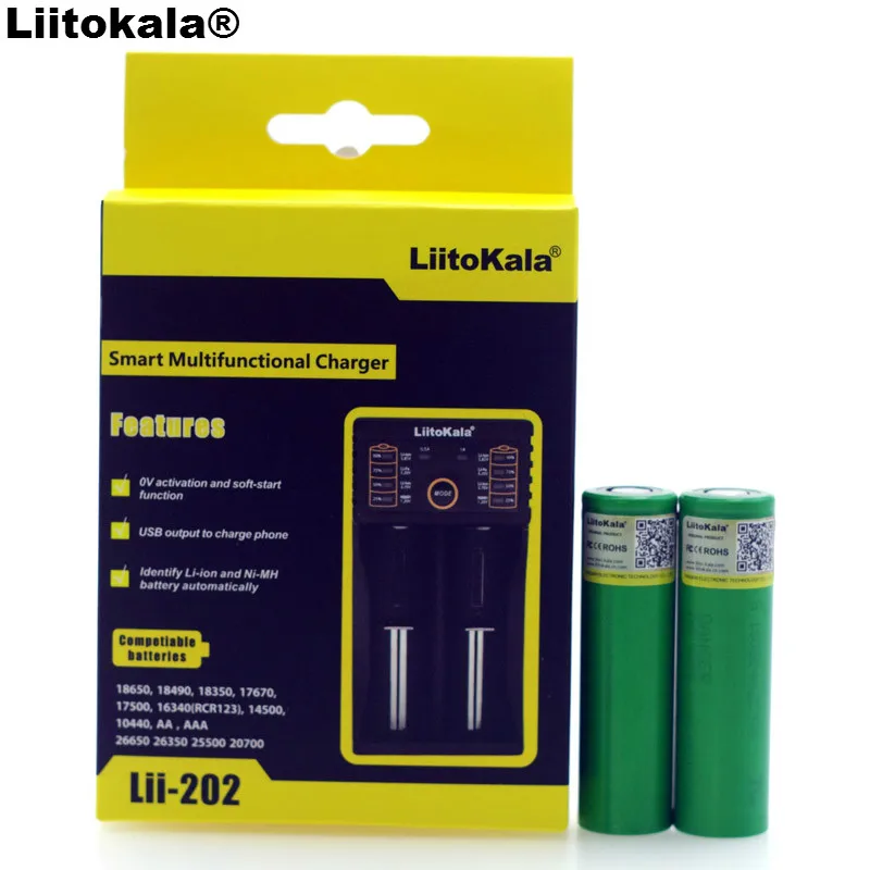 Liitokala lii-202 1.2V 3.2V 3.7V 26650 16340 Smart Charger+2PCS new VTC6 3000mAh 18650 E-cigarette Battery
Liitokala lii-202 1.2V 3.2V 3.7V 26650 16340 Smart Charger+2PCS new VTC6 3000mAh 18650 E-cigarette Battery