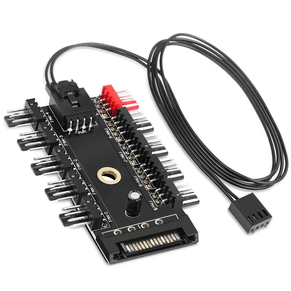 Newest 1 to 10 PC Cooling Fan Hub Splitter LED Cable PWM SATA 12V Power Supply Speed Controller Adapter For Bitcoin Miner Mining
Newest 1 to 10 PC Cooling Fan Hub Splitter LED Cable PWM SATA 12V Power Supply Speed Controller Adapter For Bitcoin Miner Mining