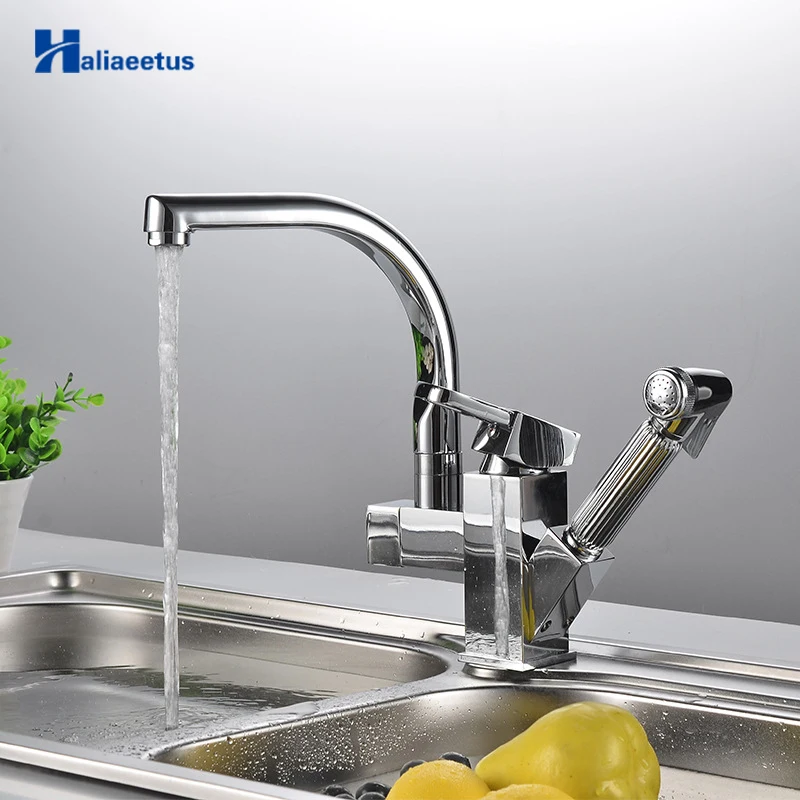 Haliaeetus modern Solid Brass Pull Out Spray Chrome Brass Kitchen Faucet Mixer Tap hot and cold Kitchen Single Handle Two Spouts
Haliaeetus modern Solid Brass Pull Out Spray Chrome Brass Kitchen Faucet Mixer Tap hot and cold Kitchen Single Handle Two Spouts