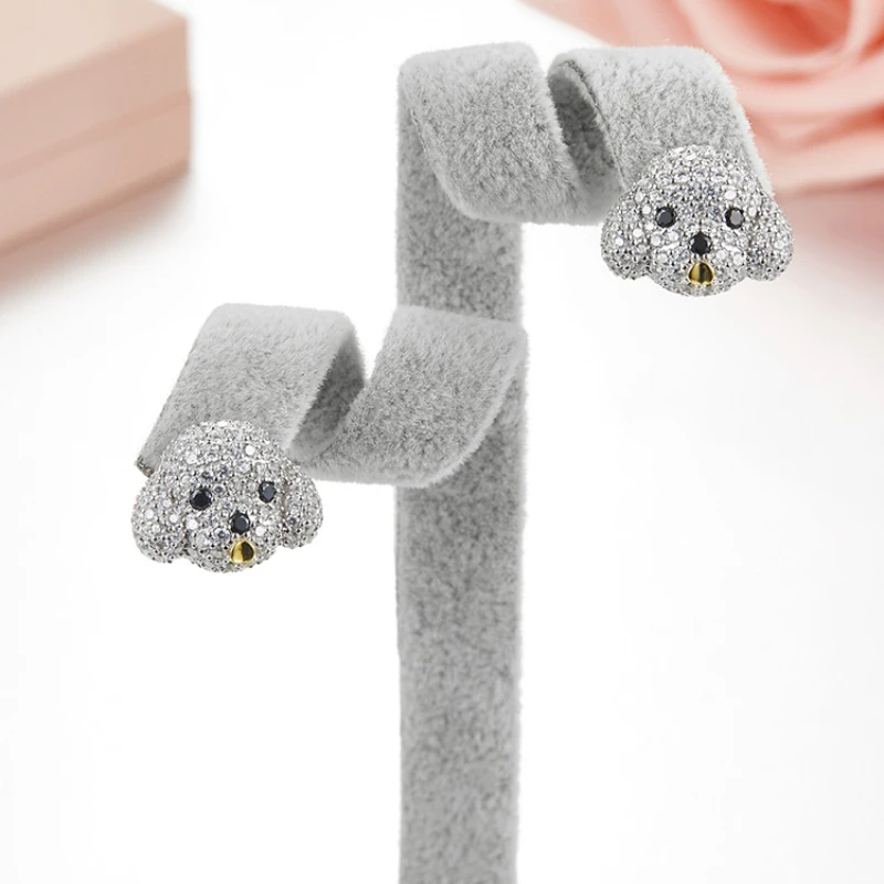 Fits Monaco Jewelry with Women's Party Gift Charm Jewelry 925 Sterling Silver Micro-Zircon Puppy Shape Stud Earrings
Fits Monaco Jewelry with Women's Party Gift Charm Jewelry 925 Sterling Silver Micro-Zircon Puppy Shape Stud Earrings