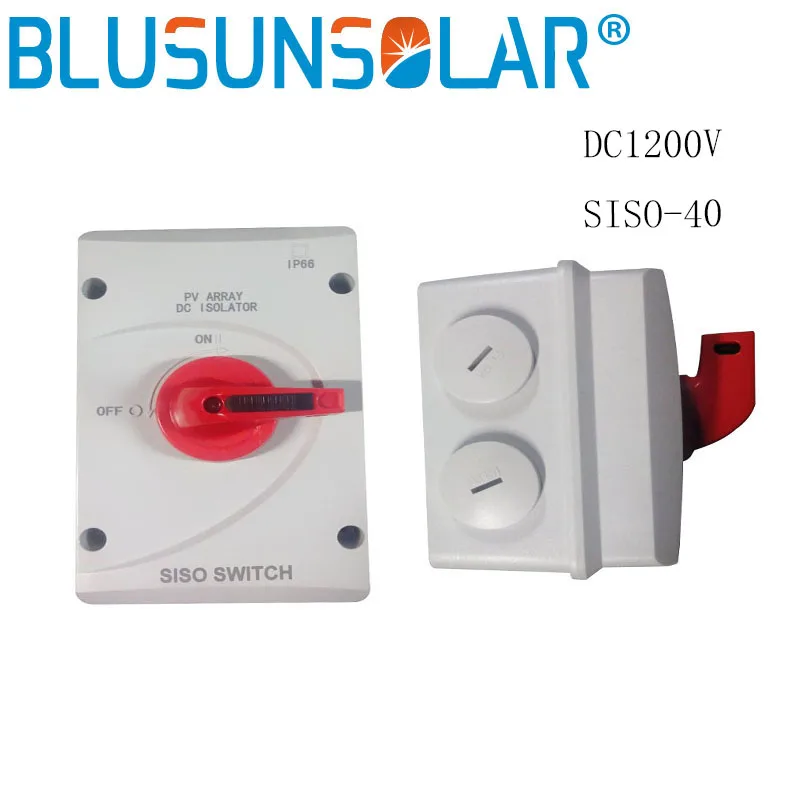 SISO-40 4P 32A PV DC Type of Solar Protection Isolator Switches 1200V Disconnect Solar Power System
SISO-40 4P 32A PV DC Type of Solar Protection Isolator Switches 1200V Disconnect Solar Power System