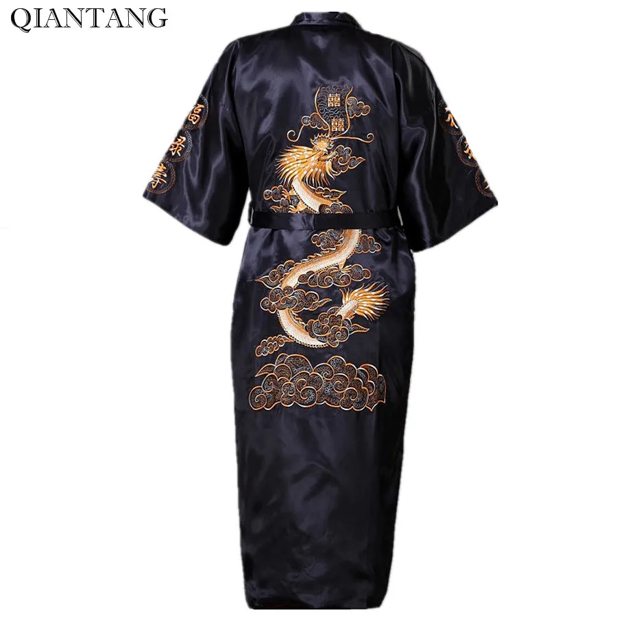 Black Chinese Men's Embroidery Robe Kimono Gown Nightgown Satin Sleepwear Bathrobe Hombre Pijama S-XXXL
Black Chinese Men's Embroidery Robe Kimono Gown Nightgown Satin Sleepwear Bathrobe Hombre Pijama S-XXXL