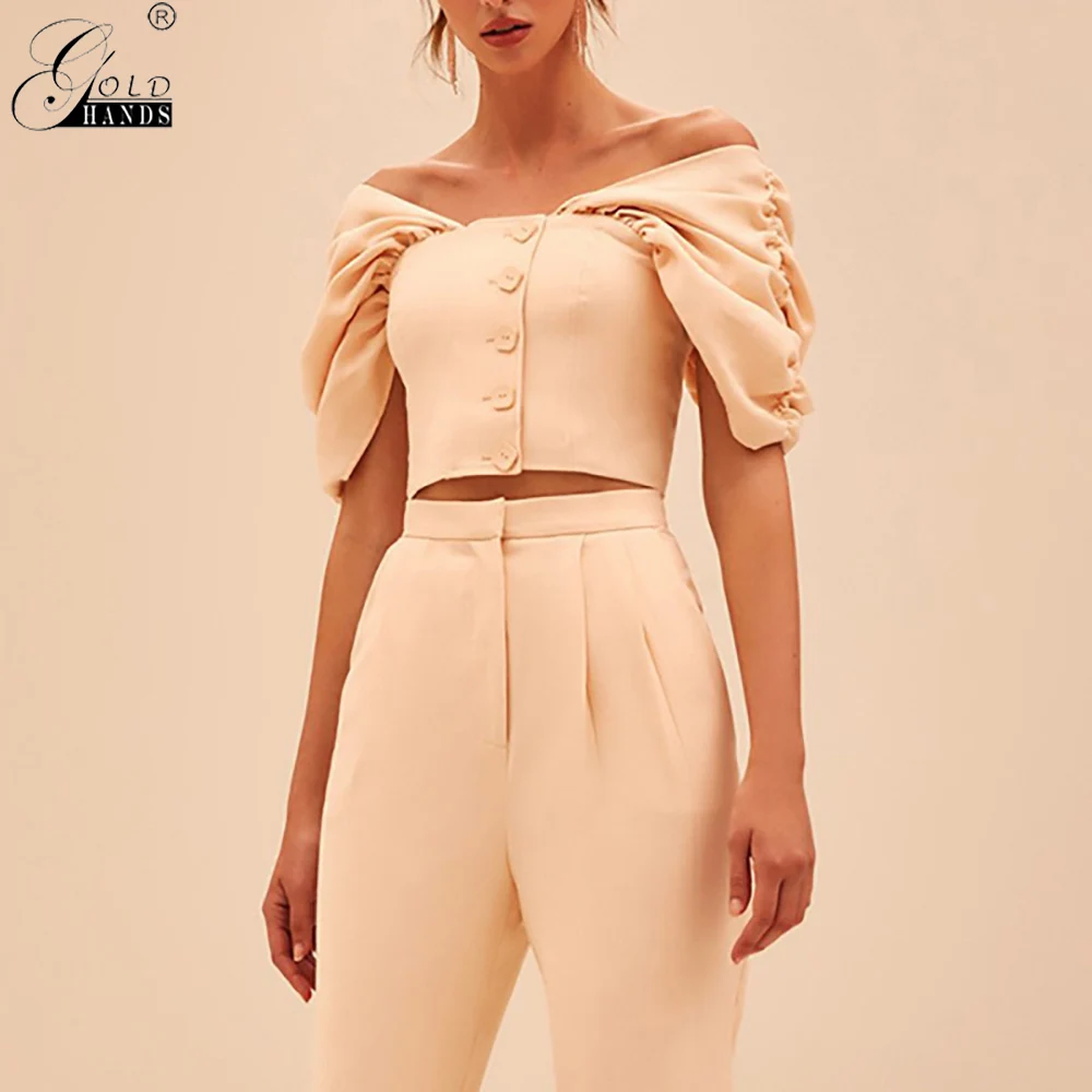 Gold Hands Summer White Shirt For Women Slash Neck Puff Sleeve Button Slim Crop Tops Female Fashion Elegant Blouses 2019 New
Gold Hands Summer White Shirt For Women Slash Neck Puff Sleeve Button Slim Crop Tops Female Fashion Elegant Blouses 2019 New