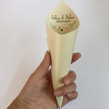 Light gold wedding personalized name floral Mr & Mrs Pearly Confetti cones paper do it yourself
Light gold wedding personalized name floral Mr & Mrs Pearly Confetti cones paper do it yourself