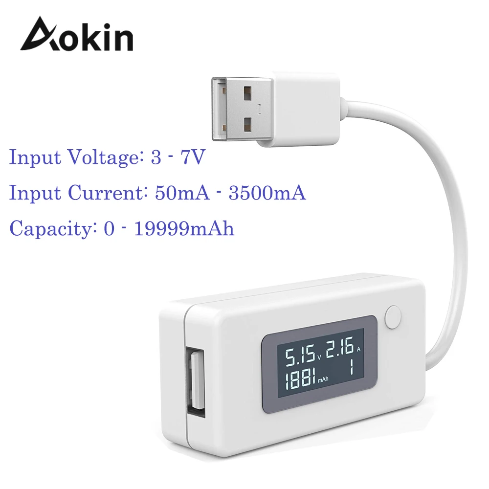 USB Tester 3-7V LCD Micro USB Charger Battery Capacity Voltage Current Tester Meter Detector for Smartphone Mobile Power Bank
USB Tester 3-7V LCD Micro USB Charger Battery Capacity Voltage Current Tester Meter Detector for Smartphone Mobile Power Bank