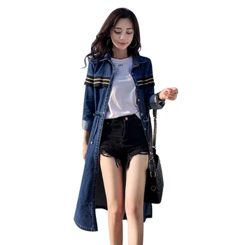 2019 Spring and autumn New Women's Fashion Long Shirt Denim Dresses Female Vintage Elegant Slim Denim Wind Coats Cardigan A721
2019 Spring and autumn New Women's Fashion Long Shirt Denim Dresses Female Vintage Elegant Slim Denim Wind Coats Cardigan A721