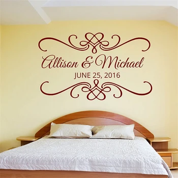 Vinyl Home Decal For Wedding or engagement Party Customized Name Wall Decal on lovers' Day Love Bedroom Decor Wall Sticker U744
Vinyl Home Decal For Wedding or engagement Party Customized Name Wall Decal on lovers' Day Love Bedroom Decor Wall Sticker U744