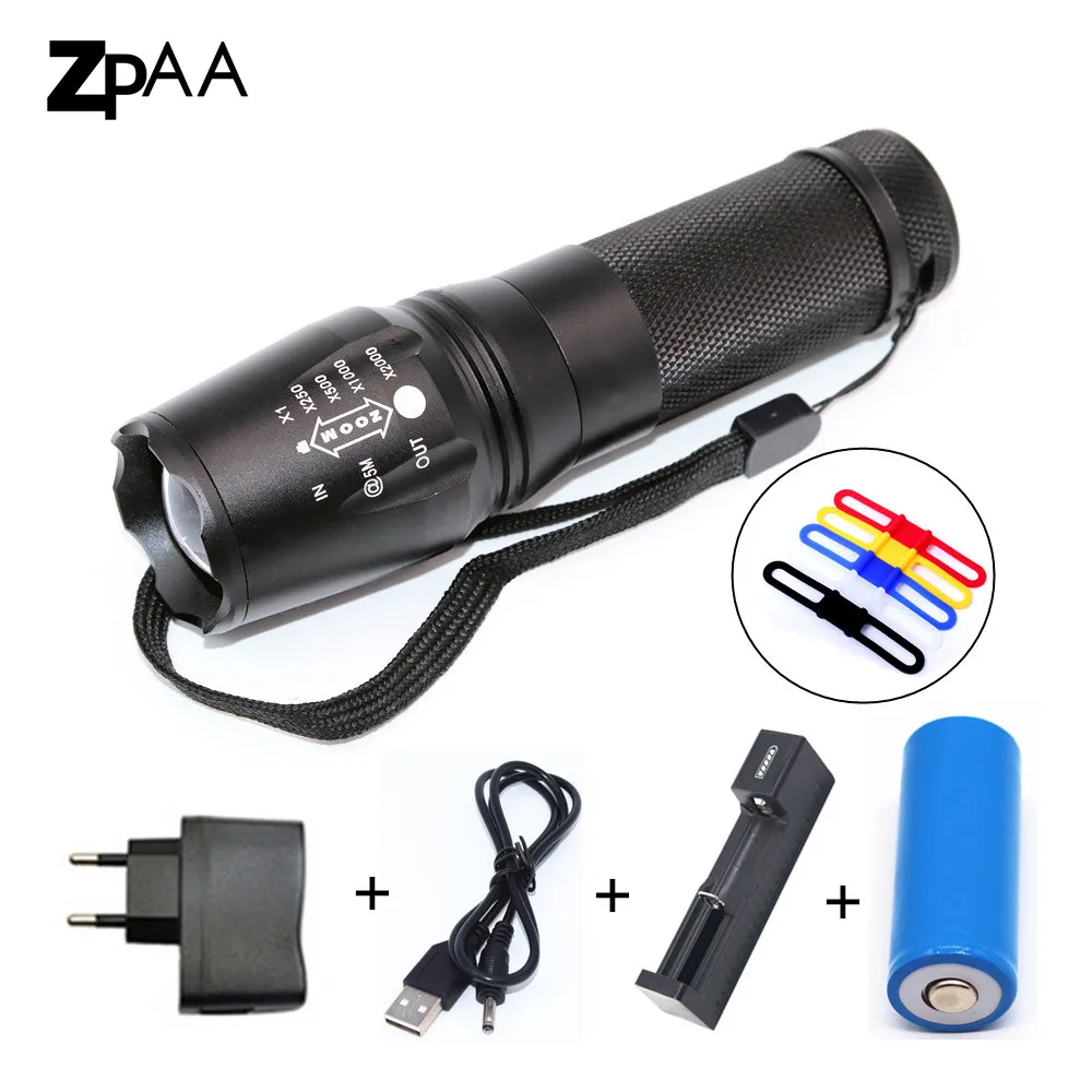 8000Lumens LED Flashlight XM-L2 T6 Zoomable Rechargeable 18650 26650 AAA Battery Powered Rechargeable Bicycle Torch Waterproof 
8000Lumens LED Flashlight XM-L2 T6 Zoomable Rechargeable 18650 26650 AAA Battery Powered Rechargeable Bicycle Torch Waterproof