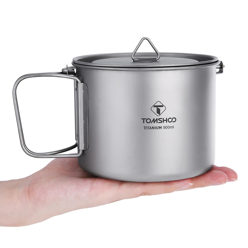 TOMSHOO 900ML Titanium Pot Portable Titanium Water Mug Cup with Lid and Foldable Handle for Outdoor Camping Cooking Picnic
TOMSHOO 900ML Titanium Pot Portable Titanium Water Mug Cup with Lid and Foldable Handle for Outdoor Camping Cooking Picnic