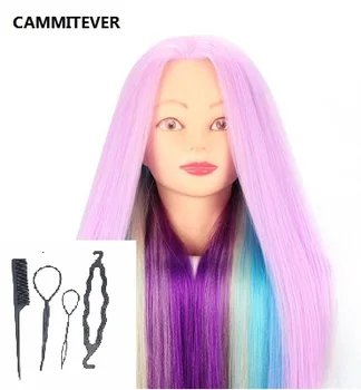 CAMMITEVER Violet Colorful Hair Cosmetology Mannequin Training Head Model Practice with Table Clamp Training Tools
CAMMITEVER Violet Colorful Hair Cosmetology Mannequin Training Head Model Practice with Table Clamp Training Tools