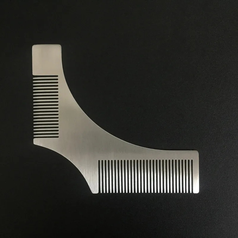 Image Two Types Stainless Steel Comb Beard Shaping Tool Beard Modeling Template Carding Tool Beard Comb for Men s Shaving