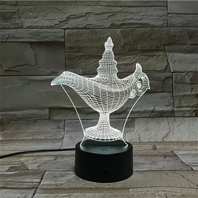 Creative magic lamp 3D stereoscopic light LED decorative table lamp Touch colorful color 3D night light
Creative magic lamp 3D stereoscopic light LED decorative table lamp Touch colorful color 3D night light