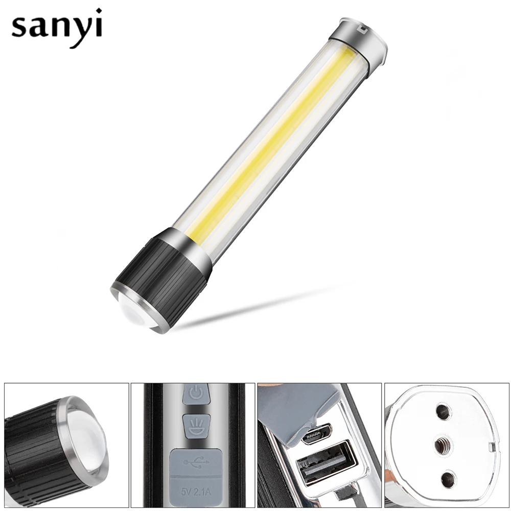2 in 1 COB LED T6 Flashlight 7 Modes USB Rechargeble Spotlight and floodlight Camping Outdoor Working Light
2 in 1 COB LED T6 Flashlight 7 Modes USB Rechargeble Spotlight and floodlight Camping Outdoor Working Light