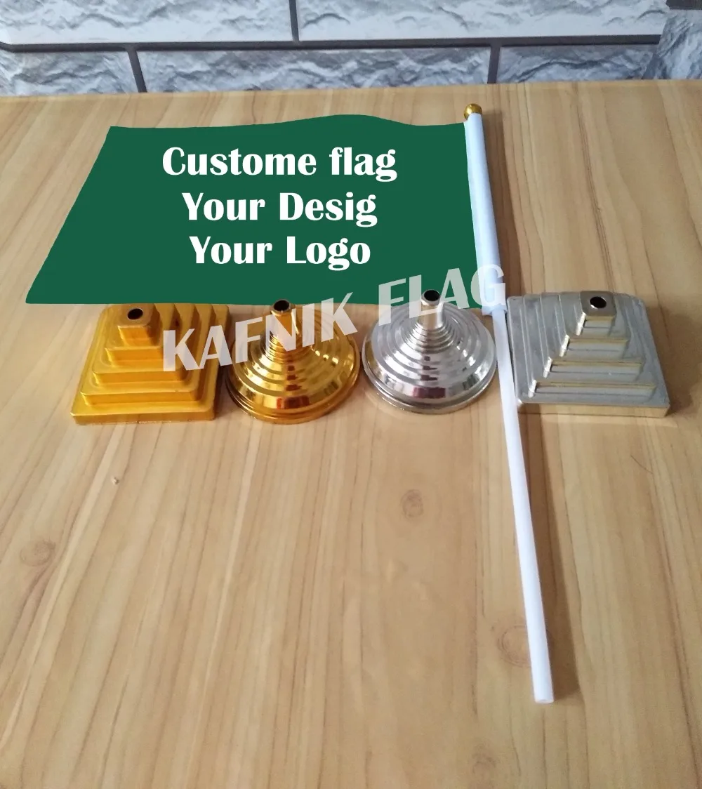 KAFNIK,Custom any design any logo flag office table desk flag plastic base with 14*21cm for home Decoration
KAFNIK,Custom any design any logo flag office table desk flag plastic base with 14*21cm for home Decoration