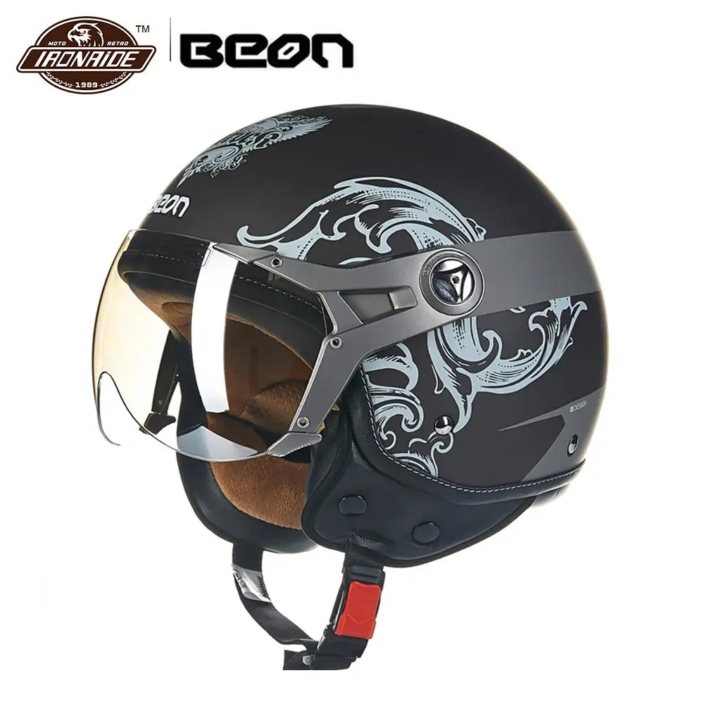 BEON Vintage Motorcycle Helmet Motorbike Moto Casco Capacete Scooter 3/4 Open Face Biker Helmet Motorcycle Capacete Motociclista
BEON Vintage Motorcycle Helmet Motorbike Moto Casco Capacete Scooter 3/4 Open Face Biker Helmet Motorcycle Capacete Motociclista