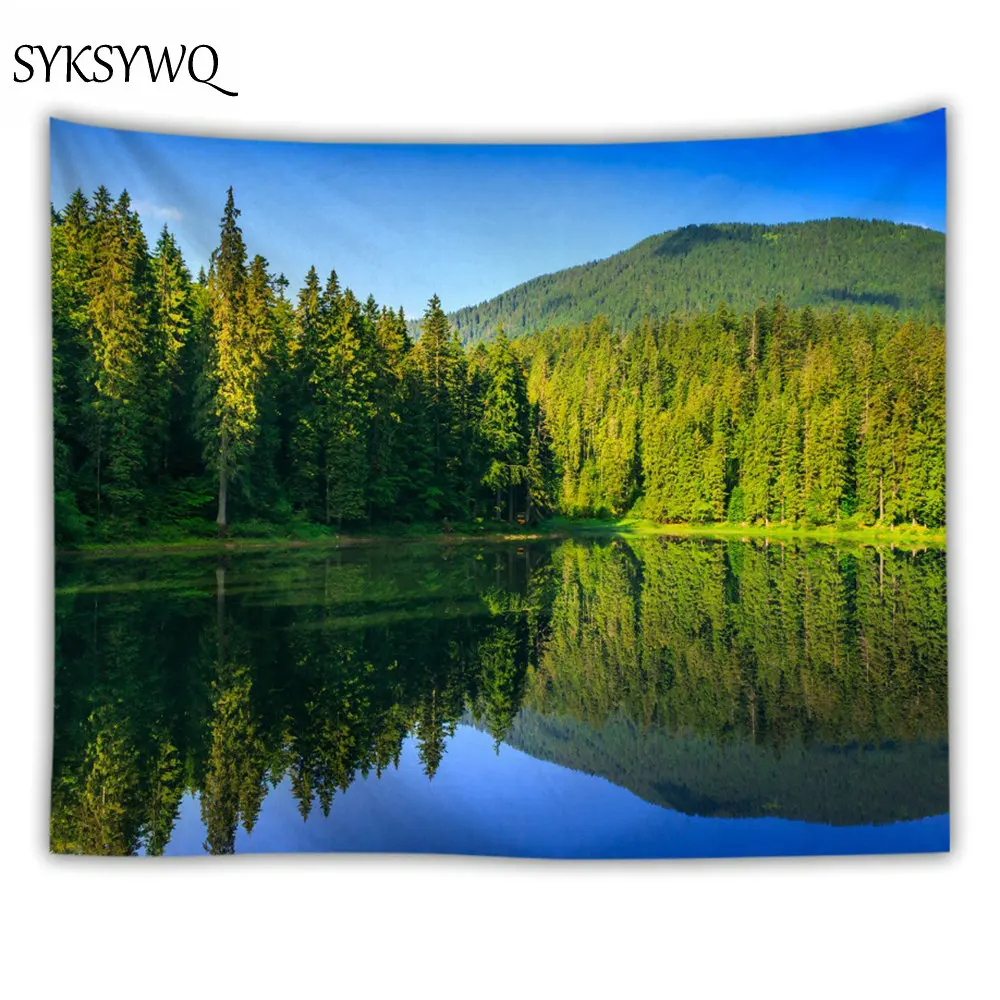 blue lake tapestry green forest nature wall hanging home bedroom decor new arrival wall cloth tapestries 
blue lake tapestry green forest nature wall hanging home bedroom decor new arrival wall cloth tapestries