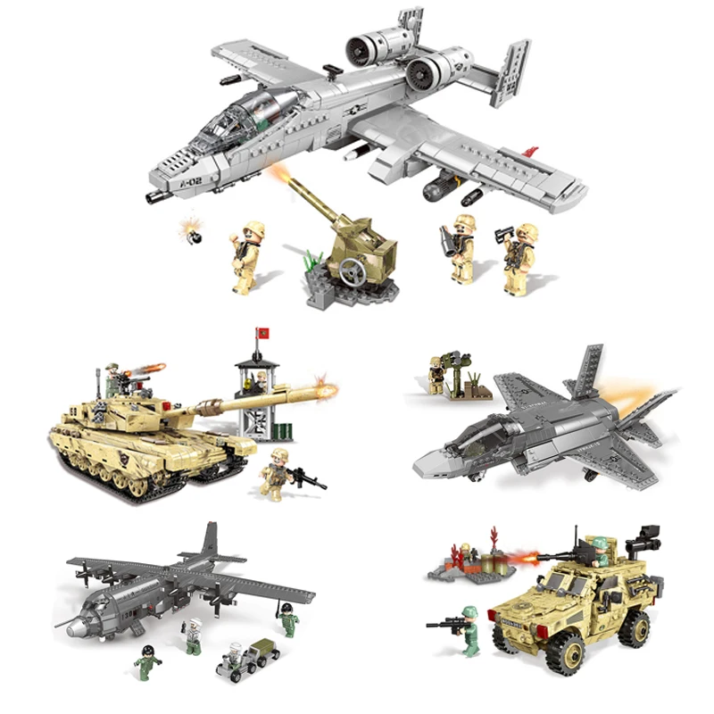 Military Series A10 Fighter AC-130 Tank Helicopter Building Blocks Bricks Toys Compatible Brand Airplane With Figures Toy
Military Series A10 Fighter AC-130 Tank Helicopter Building Blocks Bricks Toys Compatible Brand Airplane With Figures Toy