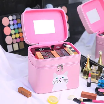 Multi-layer Fashion Cat Cute Candy Color New Cosmetic Bag Case Multi-functional Portable Professional Jewelry Leather Pretty
Multi-layer Fashion Cat Cute Candy Color New Cosmetic Bag Case Multi-functional Portable Professional Jewelry Leather Pretty