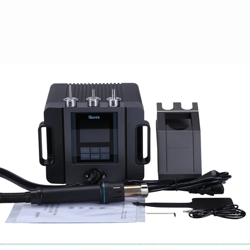 Quick TR1300A Intelligent Hot Air Soldering Station BGA Welding Station Desoldering Station 1300W LCD Display 3 air gun heads
Quick TR1300A Intelligent Hot Air Soldering Station BGA Welding Station Desoldering Station 1300W LCD Display 3 air gun heads