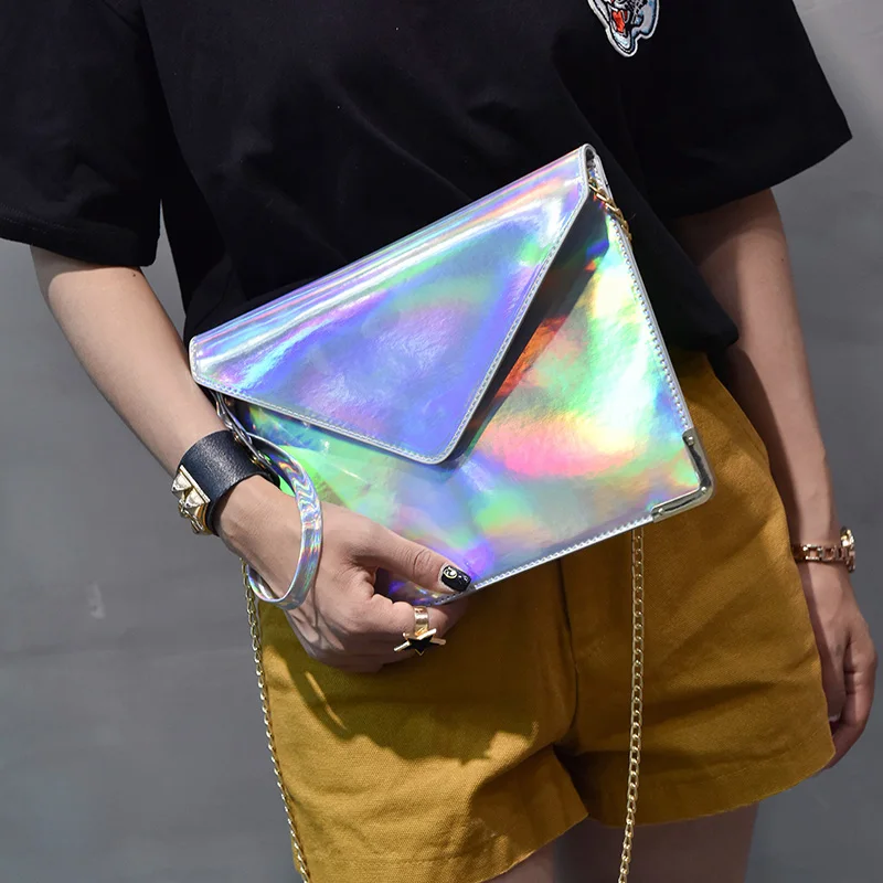 New personality laser girl envelope bag chain bag clutch simple wild Messenger bag
New personality laser girl envelope bag chain bag clutch simple wild Messenger bag