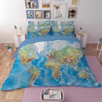 World Map printed Bedding Set Single Full King Sizes Duvet Cover set with pillowcases Bedclothes Bed Lines set new 3pcs
World Map printed Bedding Set Single Full King Sizes Duvet Cover set with pillowcases Bedclothes Bed Lines set new 3pcs
