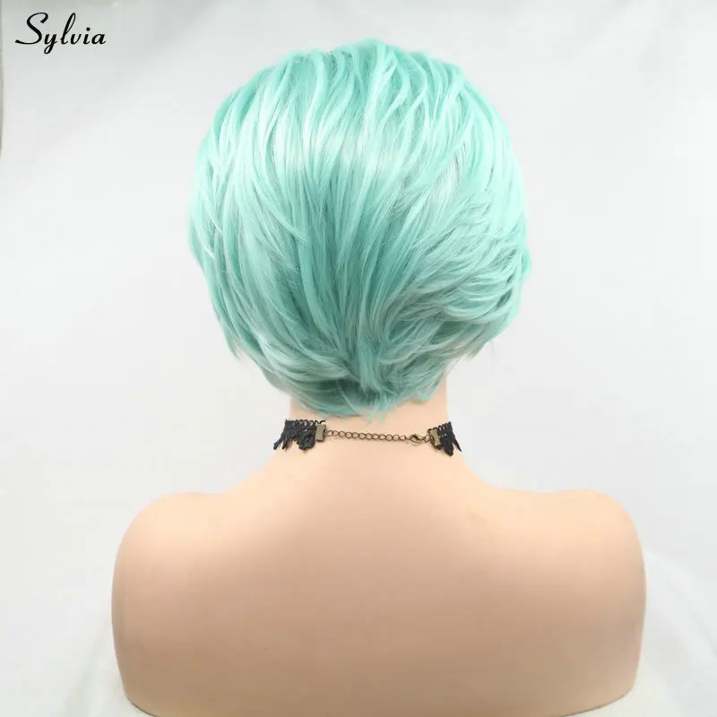 Sylvia Synthetic Wigs With Baby Hair Blue Short Bob Wig Heat Resistant Handmade Lace Frontal Wig Pastel Cool Color Hair Women
Sylvia Synthetic Wigs With Baby Hair Blue Short Bob Wig Heat Resistant Handmade Lace Frontal Wig Pastel Cool Color Hair Women