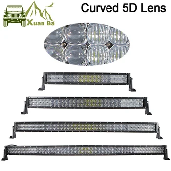 

XuanBa 5D 52 Inch 500W Curved Led Light Bar For 4x4 Off Road Trucks Tractor 4WD ATV 12V 24V Combo Led Driving OffRoad Bar Lights