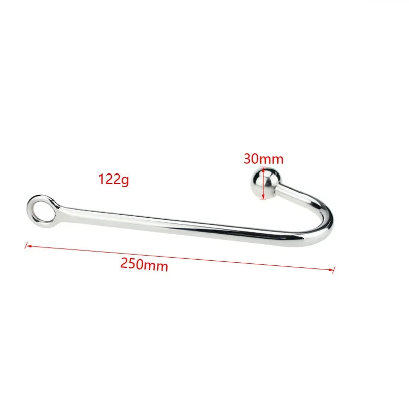 130g Stainless Steel Anal Hook With Beads Prostate Massager BDSM Sex Toy For Men