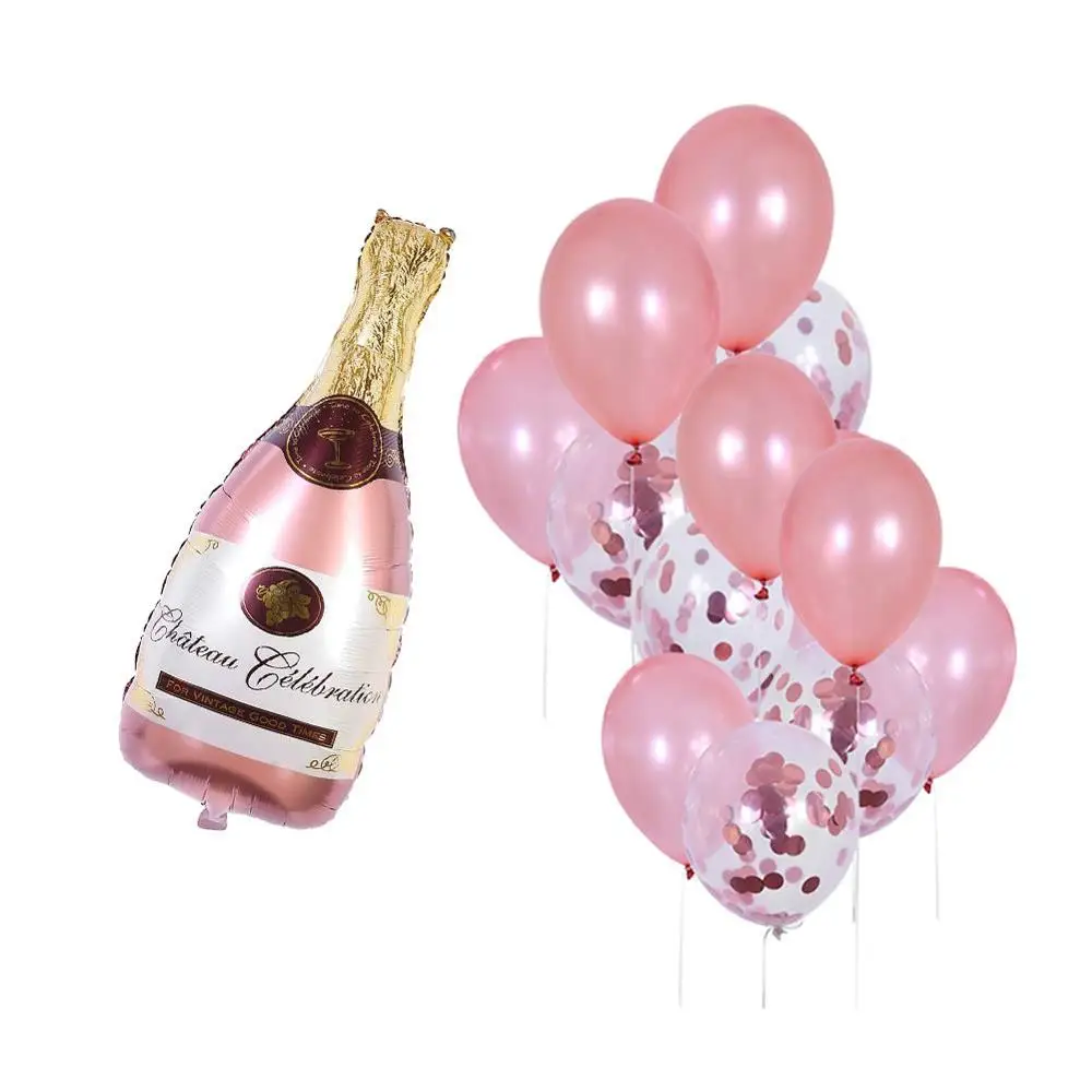 13pc RoseGold Champagne Bottle Wine Mylar Balloons Party Decoration Kit Valentine's Day Bridal Shower Wedding Bachelorette Decor
13pc RoseGold Champagne Bottle Wine Mylar Balloons Party Decoration Kit Valentine's Day Bridal Shower Wedding Bachelorette Decor
