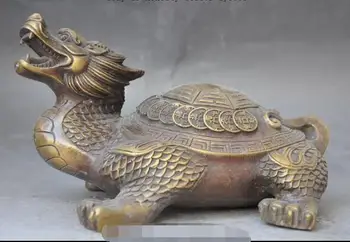 S02411 9"chinese bronze fengshui wealth Changshou money coin bagua Dragon turtle statue
S02411 9"chinese bronze fengshui wealth Changshou money coin bagua Dragon turtle statue