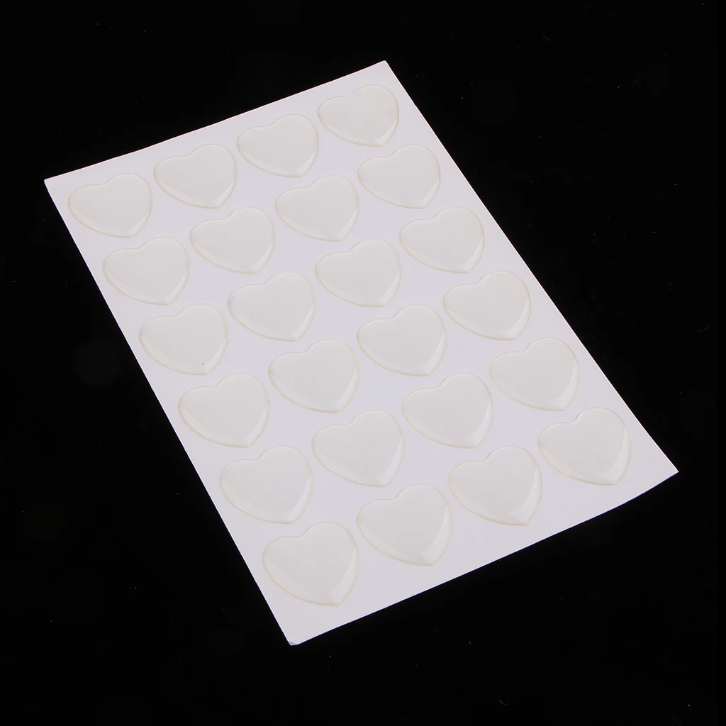 1 Sheet Clear Epoxy Stickers Round/Heart Shaped Craft Bottle Caps Stickers Hair Bow Pendants Stickers Self Adhesive Resin