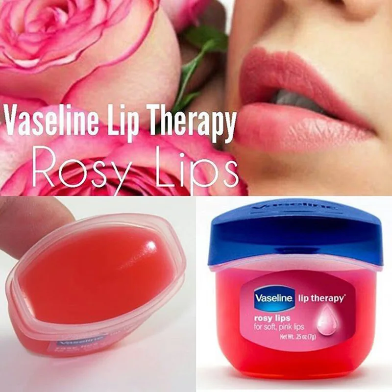 

1pc Lips Care Vaseline Lip Balm Lip Makeup Pure Petroleum Jelly Rosy Lips 7g 0.25oz