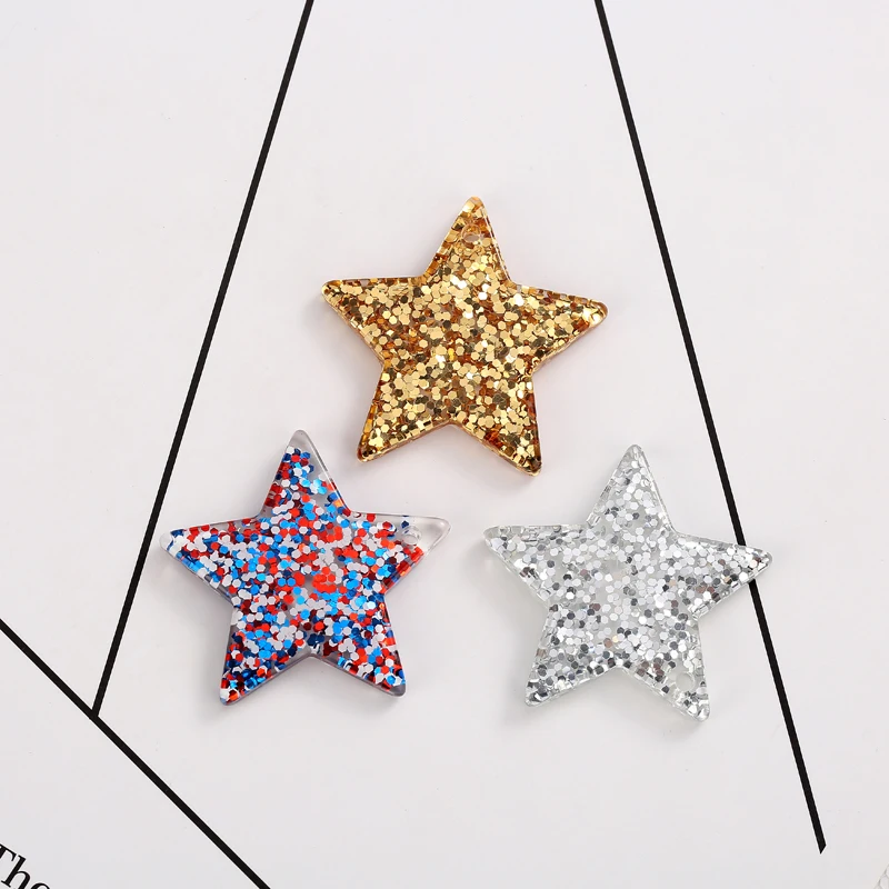 16pcs 38mm glitter star with hole charms flatback resin charms necklace pendant keychain charms for DIY jewelry decoration
16pcs 38mm glitter star with hole charms flatback resin charms necklace pendant keychain charms for DIY jewelry decoration