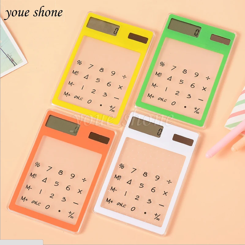 LCD 8 Digit Touch Screen Solar Mini Calculator Transparent Multifunction Ultra-thin Calculadora for Office Supplies Student
LCD 8 Digit Touch Screen Solar Mini Calculator Transparent Multifunction Ultra-thin Calculadora for Office Supplies Student