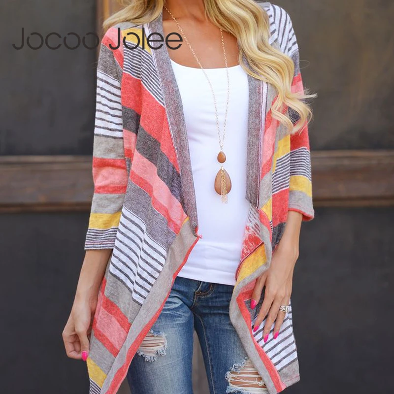 Jocoo Jolee Women's 3/4 Sleeve Cardigans Striped Printed Open Front Draped Kimono Loose Cardigan Dropshipping
Jocoo Jolee Women's 3/4 Sleeve Cardigans Striped Printed Open Front Draped Kimono Loose Cardigan Dropshipping